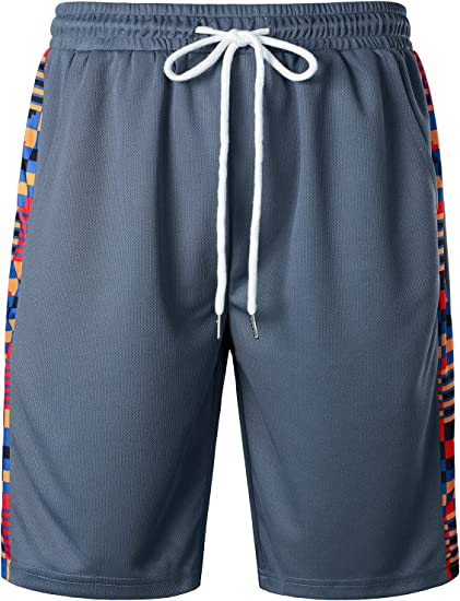 Men's Printed Colorblock T-Shirt and Shorts Set 001