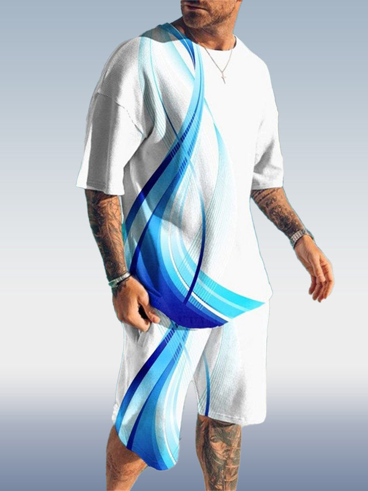 Suitmens Men's Ombre Print Shorts Set 337