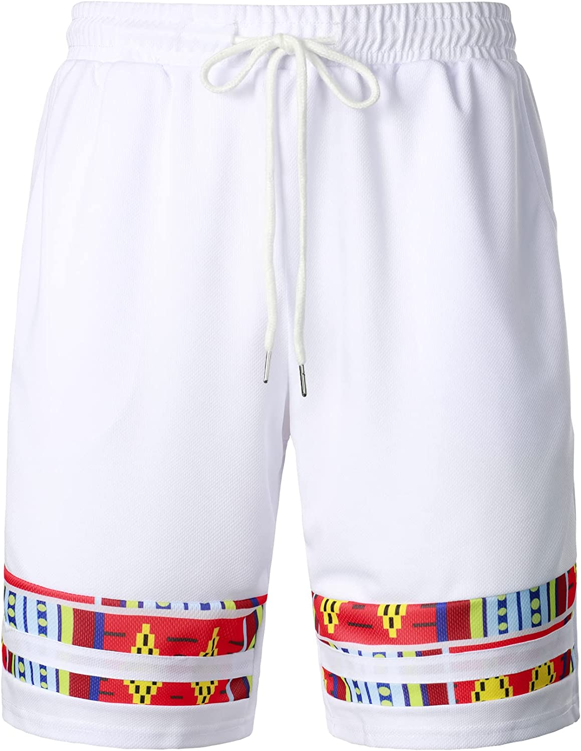 Men's Printed Colorblock T-Shirt and Shorts Set 007