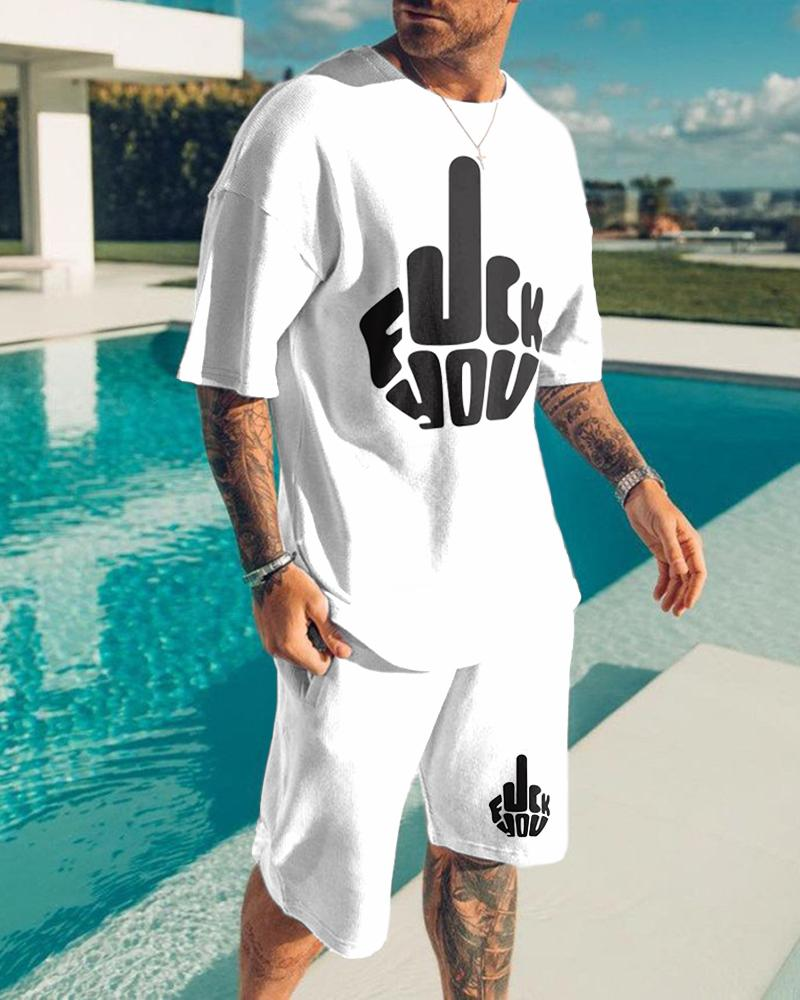 Suitmens Men's Fashion Print Shorts Set 100