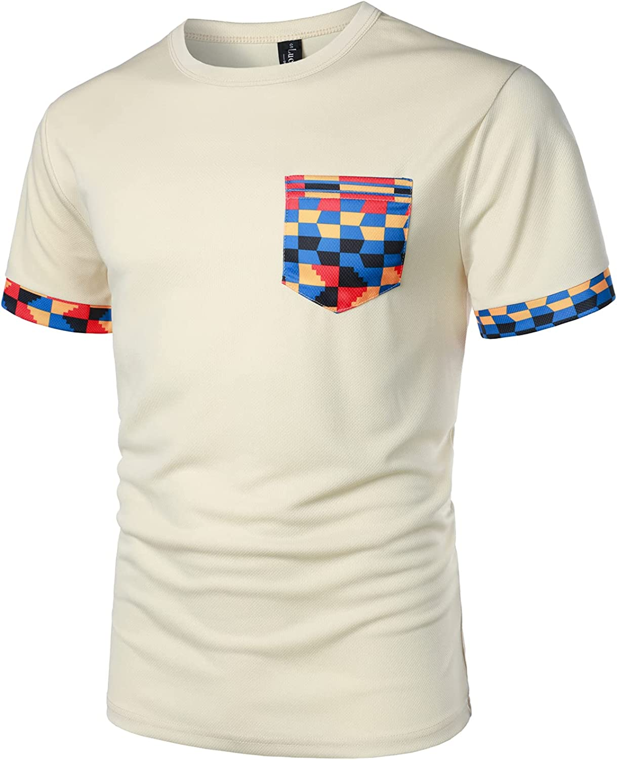 Men's Printed Colorblock T-Shirt and Shorts Set 013
