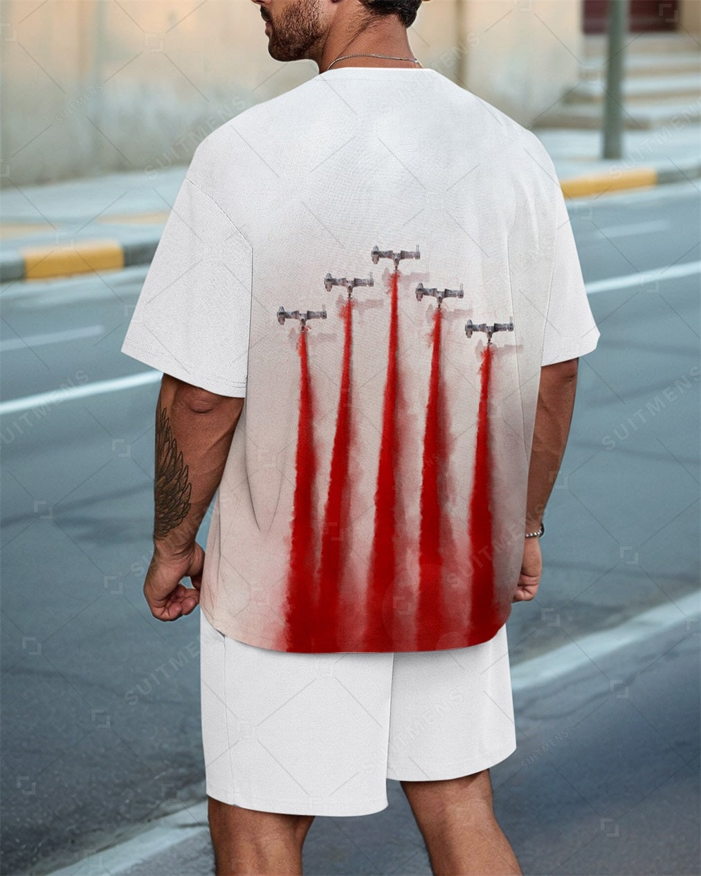 Men's Colorblock Casual Summer Round Neck Set 0117