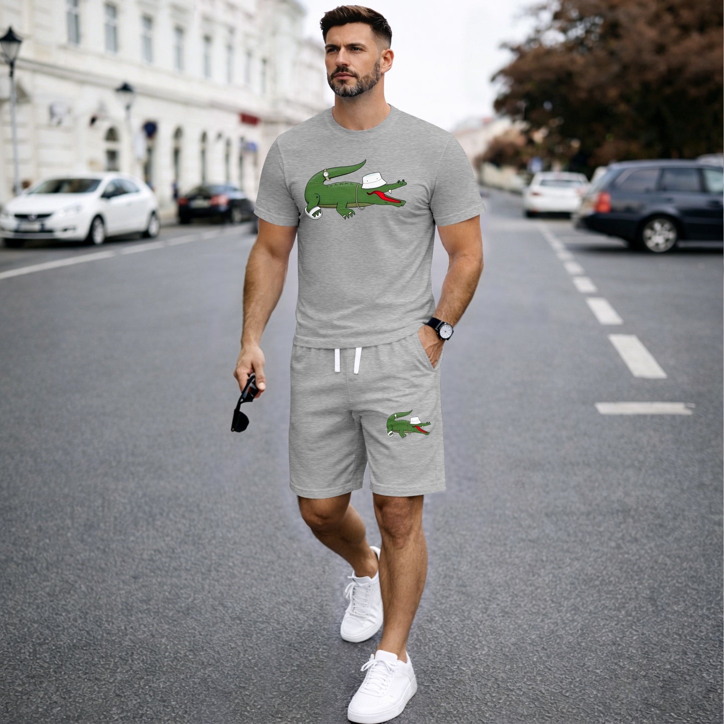 Men’s Casual Short Sleeve T Shirt and Shorts Set, Summer 2 Piece Outfit, Soft Breathable Matching Set with Drawstring Shorts for Beach, Outdoor Activities, Travel, Workout, and Everyday Style