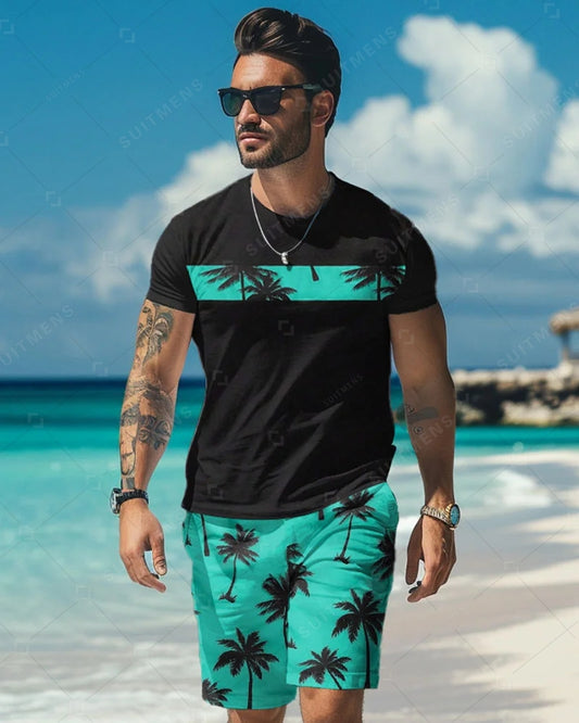 Men's Beach Vacation Casual Shorts Set 469