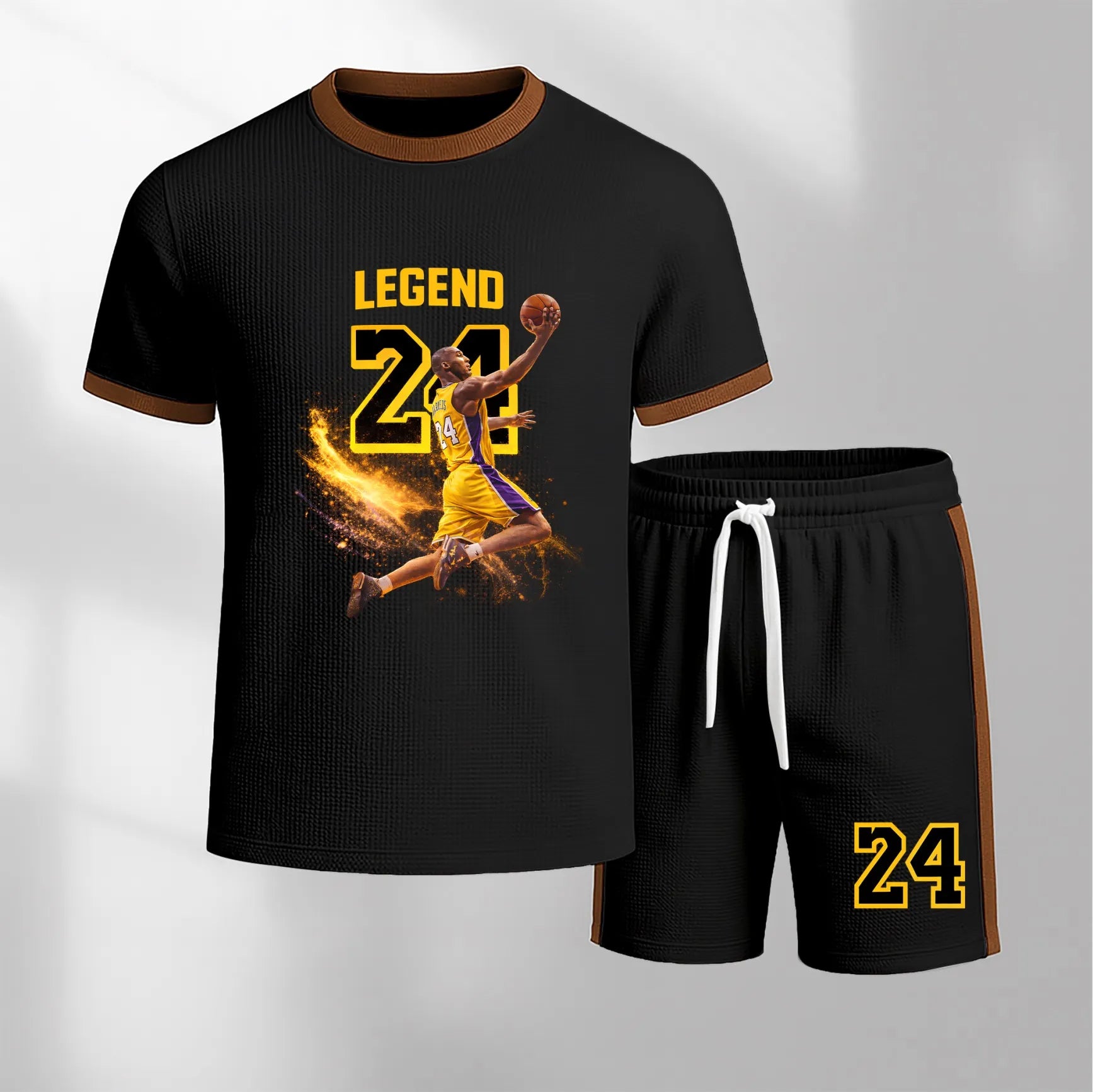 Men's Basketball Graphic Short-Sleeved T-Shirt And Drawstring Shorts Set, Men's Clothing, Casual Sports Short-Sleeved Top And Shorts, Men's Summer Everyday Wear, Indoor And Outdoor Sportswear, Sports Set.