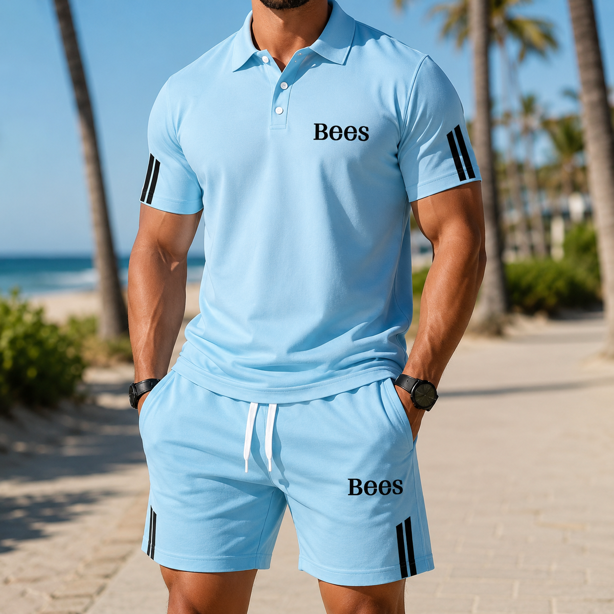 ⏰ Letzter Tag: 50% Rabatt! 🔥-Herren Sommer-Set mit Polo und Shorts