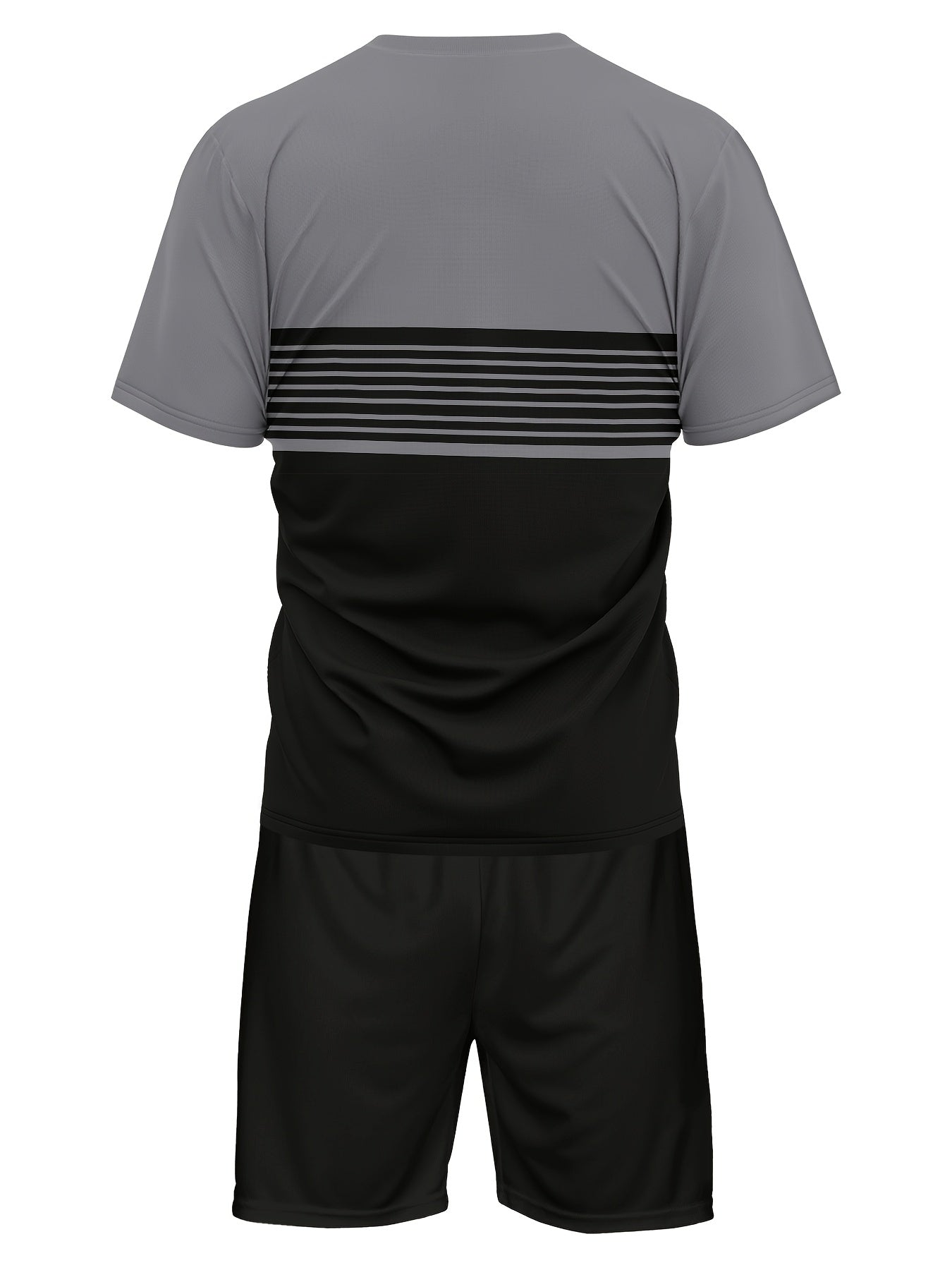 Men's Gradient Summer Round Neck Set 137