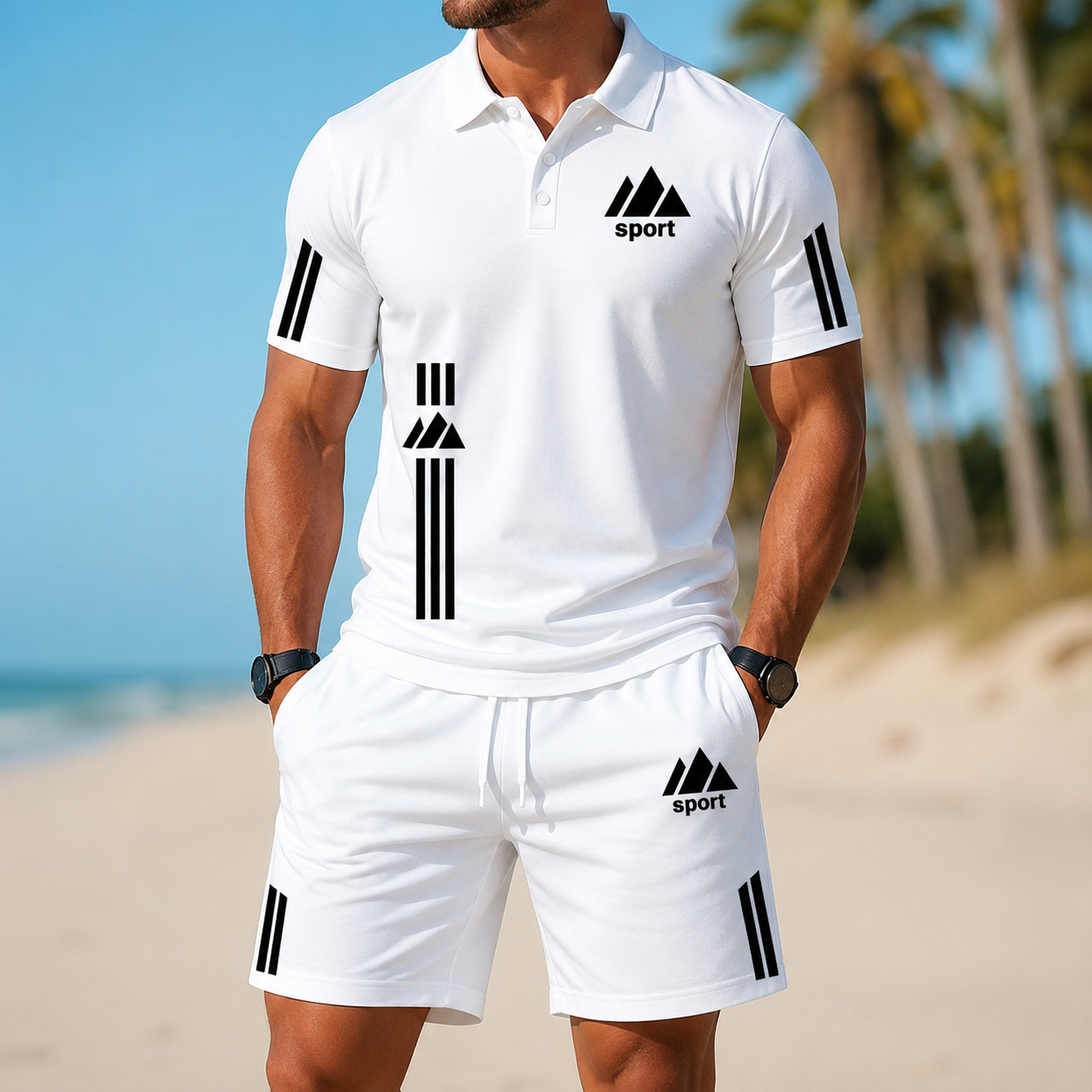 ⏰ Letzter Tag: 50% Rabatt! 🔥-Herren Sport-Set mit Polo-Shirt und Shorts für Sommer
