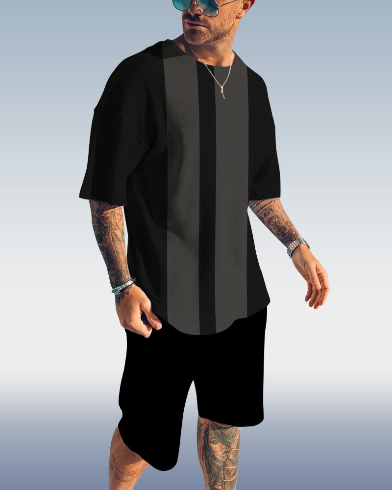 Men's Paisley Print Shorts Set 448