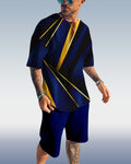 Men's Paisley Print Shorts Set 447