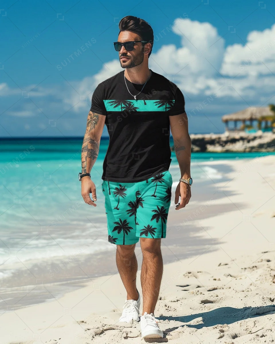 Men's Beach Vacation Casual Shorts Set 469