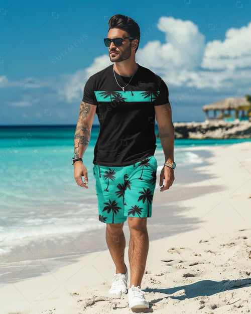 Men's Beach Vacation Casual Shorts Set 469
