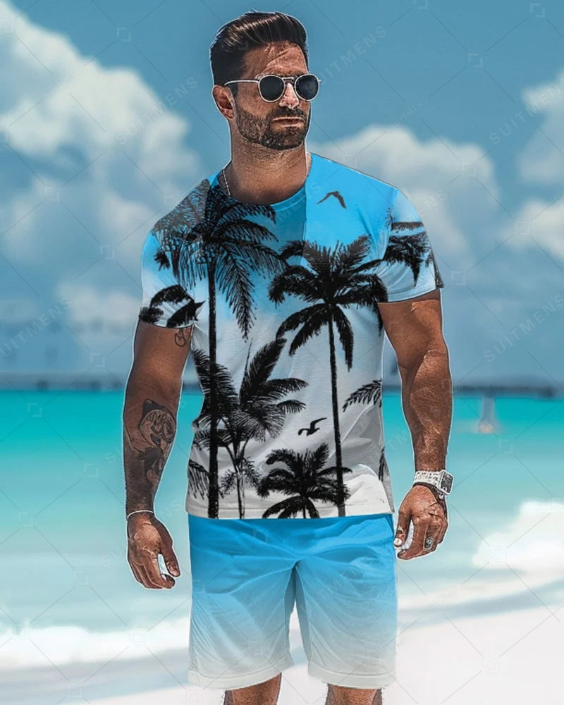Men's Beach Vacation Casual Shorts Set 481