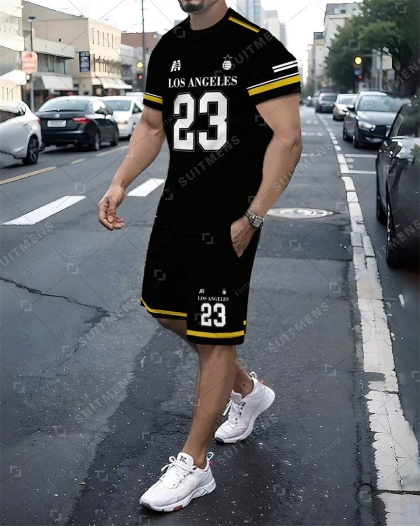 Men's Summer Sports Short Sleeve Set 013