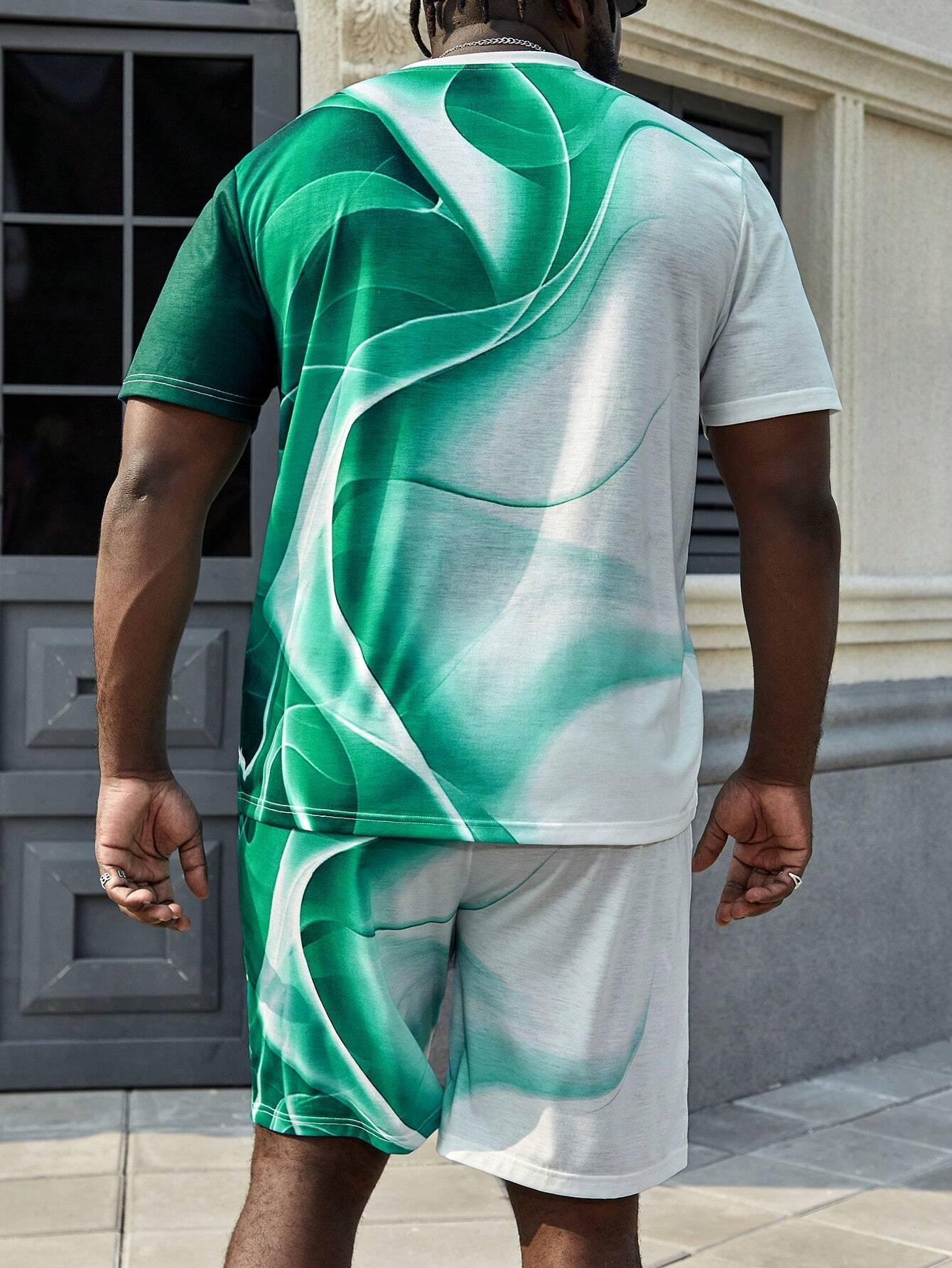 Men's color matching casual shorts Set 404