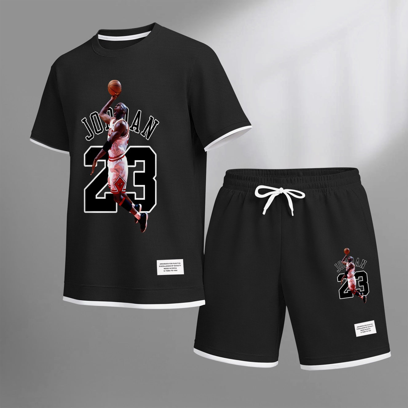 Men's No.23 Player Print Waffle Fabric Short-Sleeved Shirt And Shorts Set