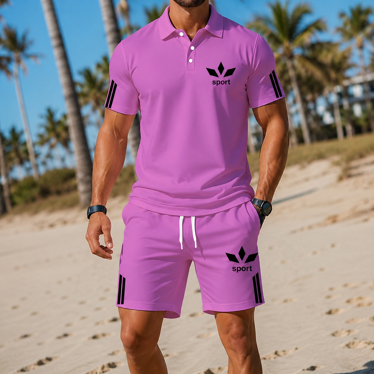 ⏰ Letzter Tag: 50% Rabatt! 🔥-Herren Sommer-Set mit Polohemd und Shorts