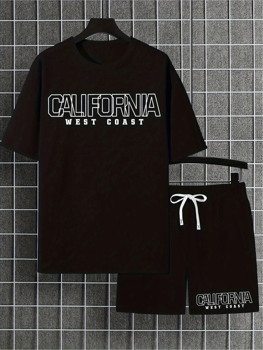 Men's Summer Personalized Printed Round Neck Set 262