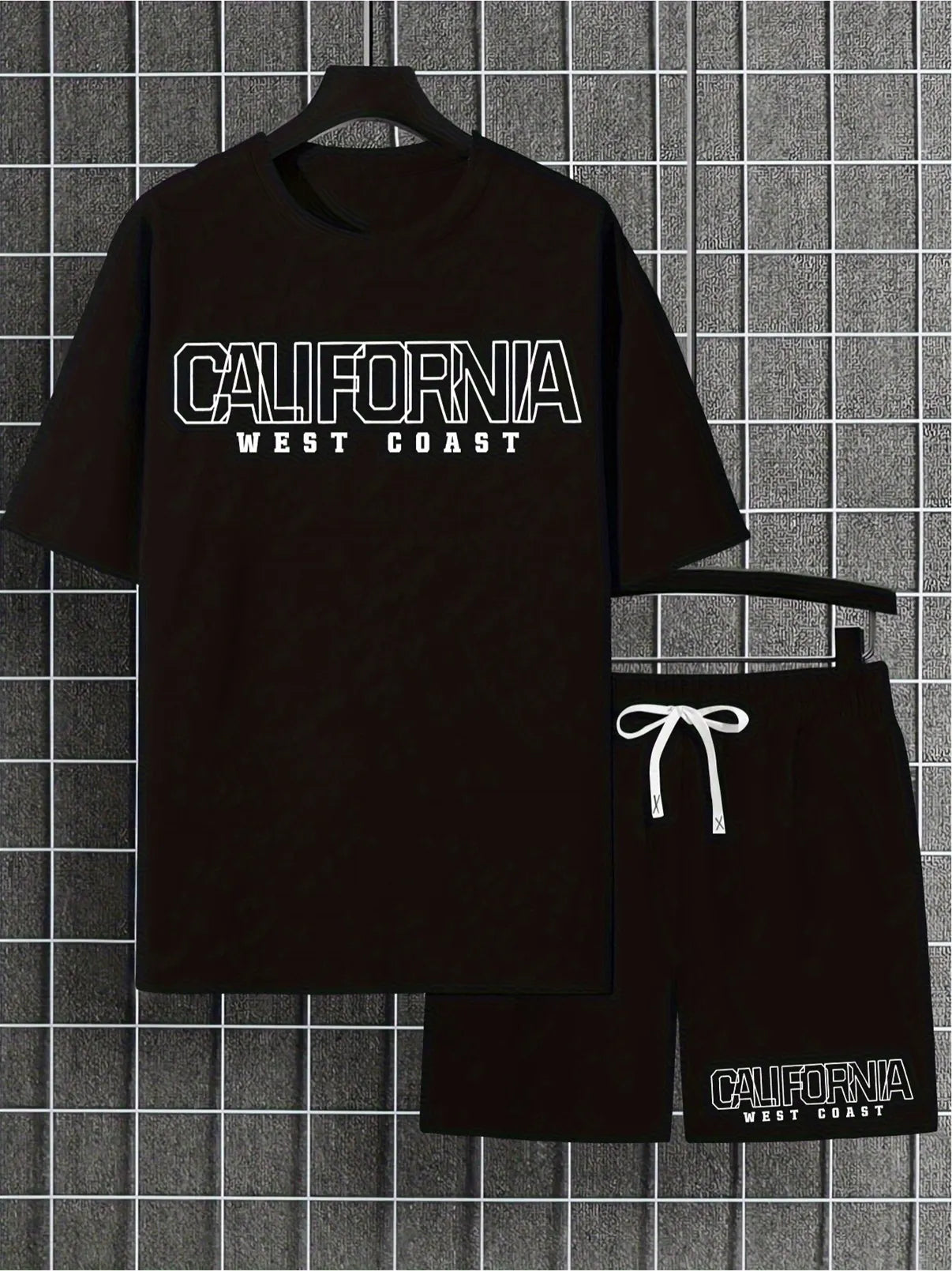 Men's Summer Personalized Printed Round Neck Set 262
