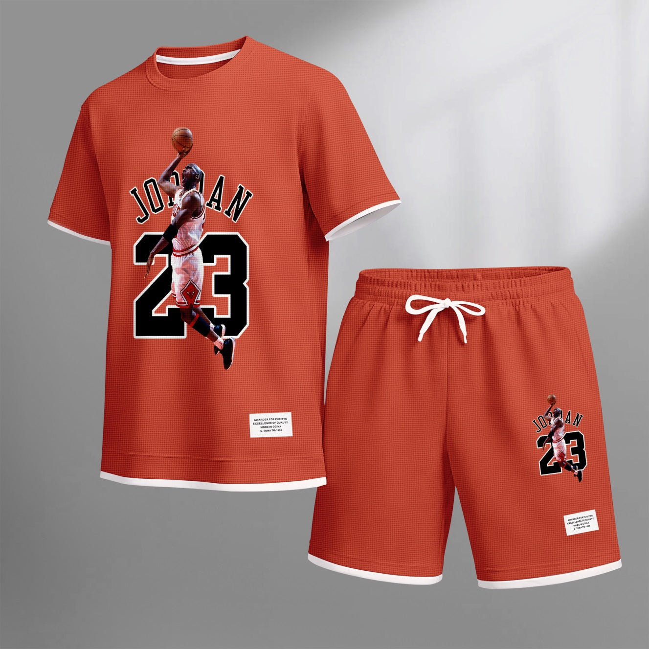 Men's No.23 Player Print Waffle Fabric Short-Sleeved Shirt And Shorts Set