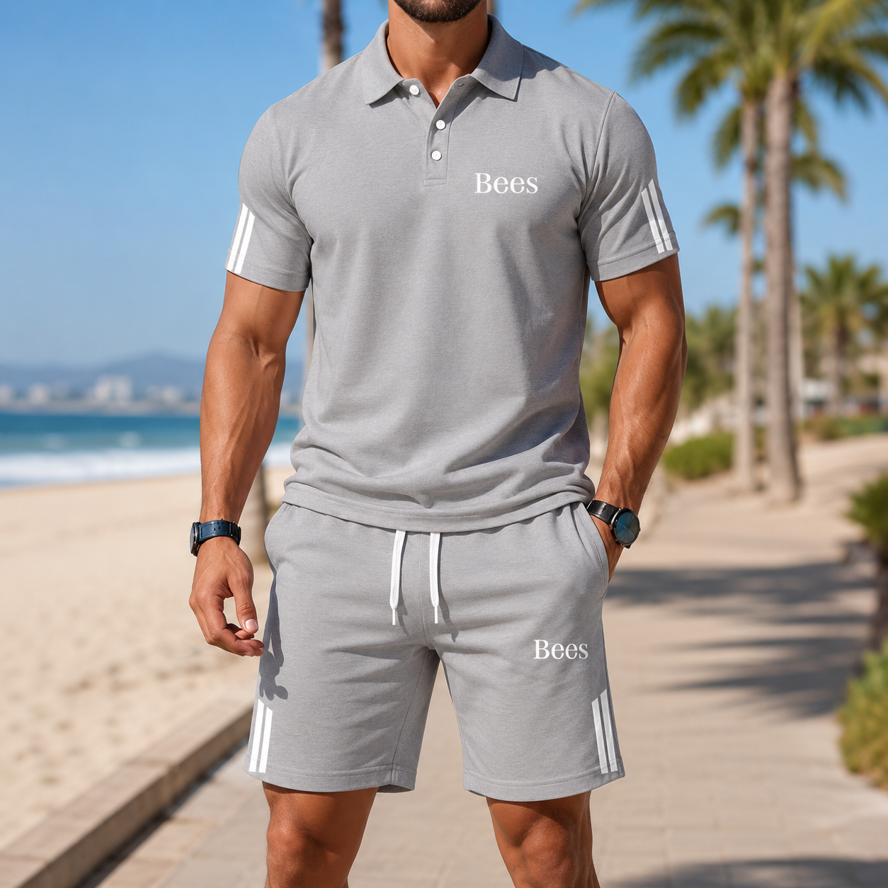 ⏰ Letzter Tag: 50% Rabatt! 🔥-Herren Sommer-Set mit Polo und Shorts