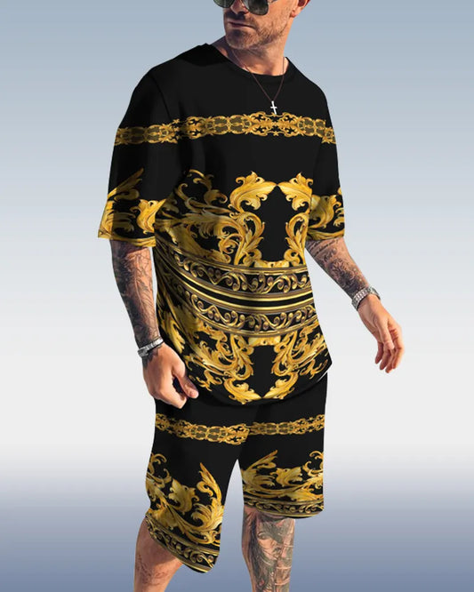 Men's spring and summer print suit 060