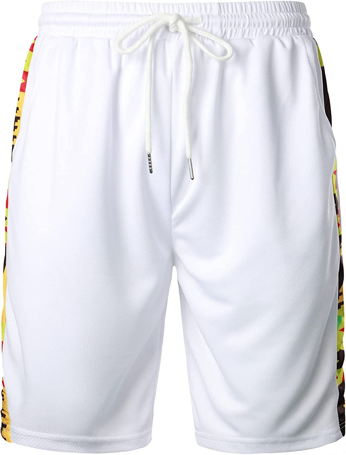 Men's Printed Colorblock T-Shirt and Shorts Set 006