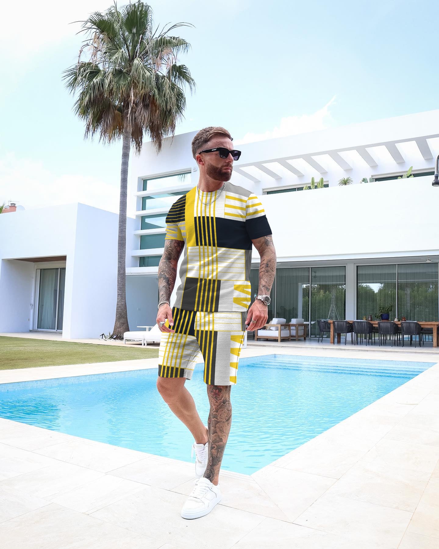 Men's Fashion Print Shorts Set 41