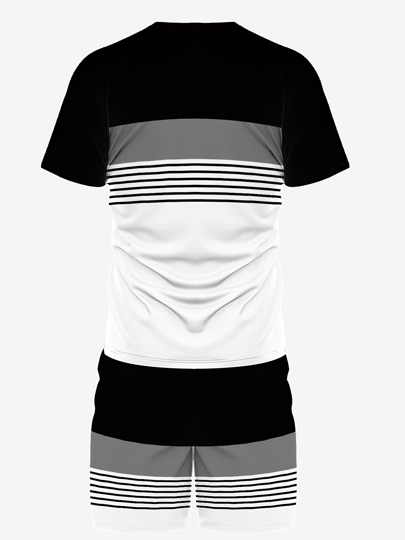 Men's Colorblock Summer Round Neck Set 107