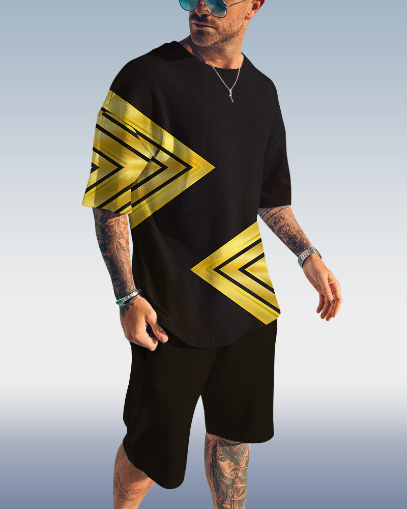 Suitmens Men's Casual Print Shorts Set 389
