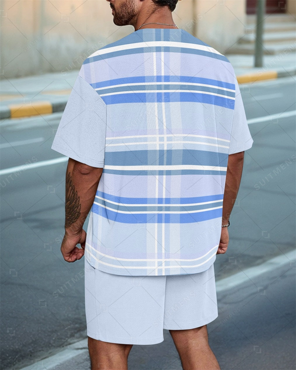 Men's Colorblock Casual Summer Round Neck Set 0122
