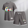 Men's Luxury Waffle-Knit Short-Sleeve Shirt & Shorts Set 17