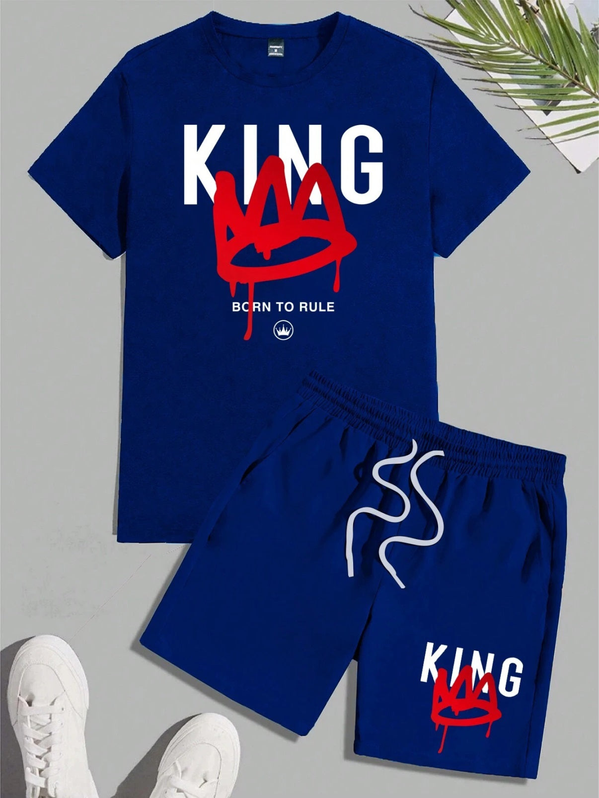 Men's Color Matching Casual Shorts Set 409