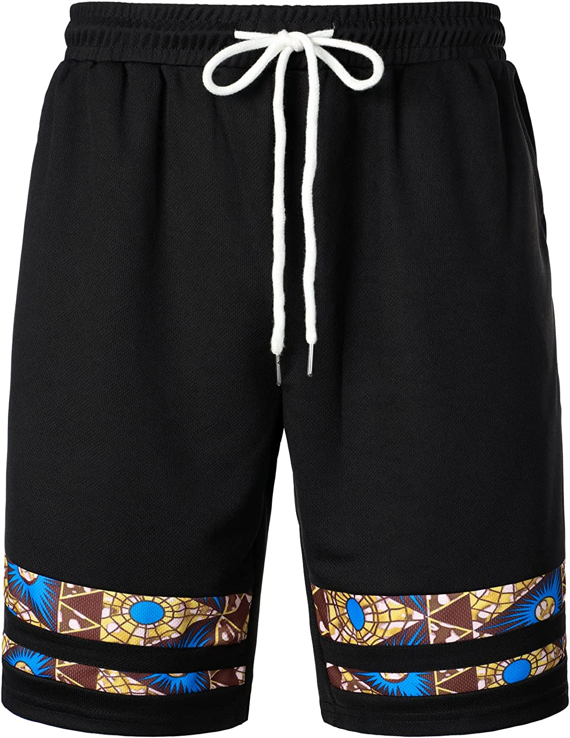 Men's Printed Colorblock T-Shirt and Shorts Set 011