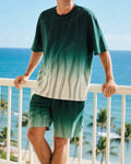 Men's Summer Vacation Round Neck Set 027