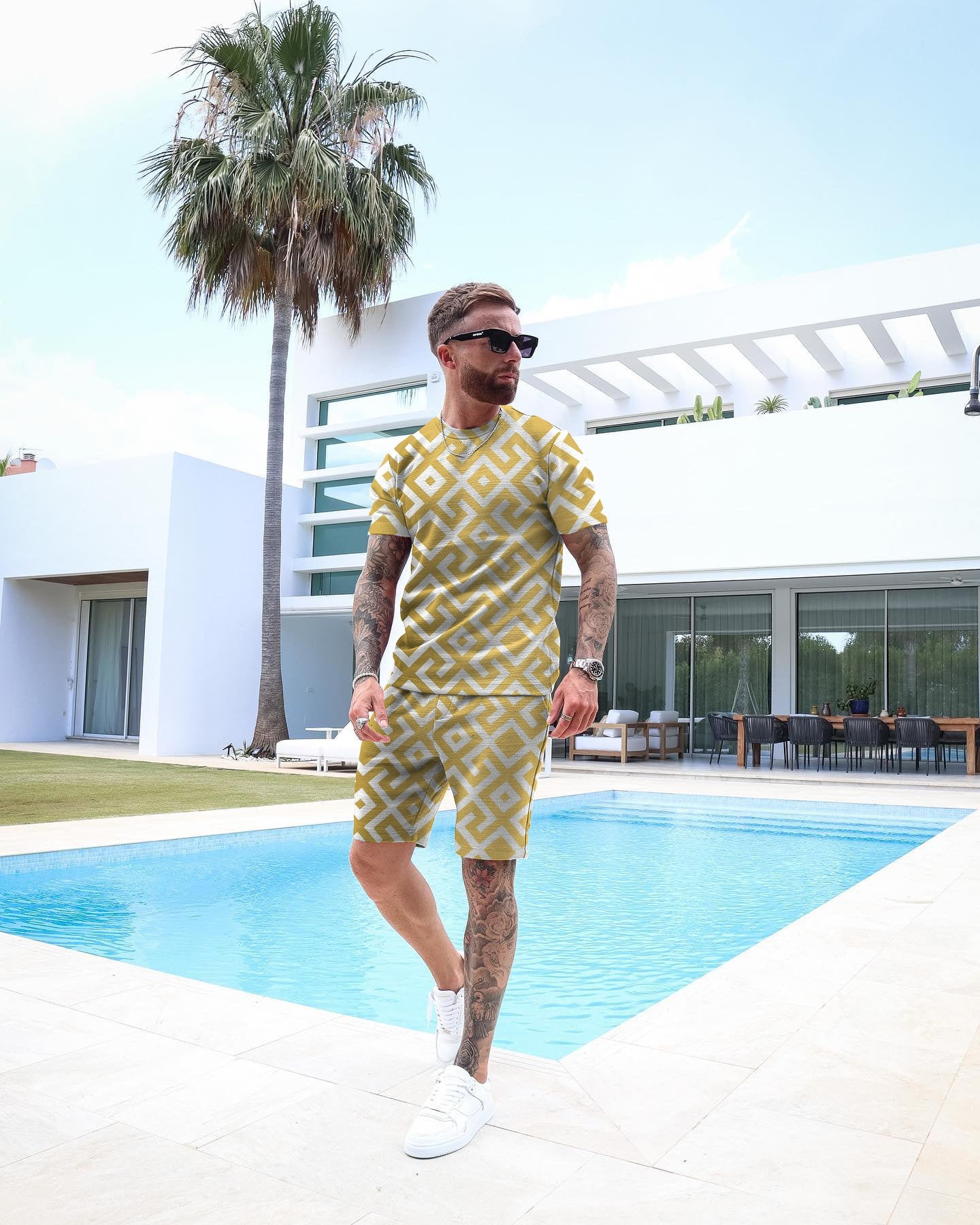 Men's Casual Printed Shorts Set 45