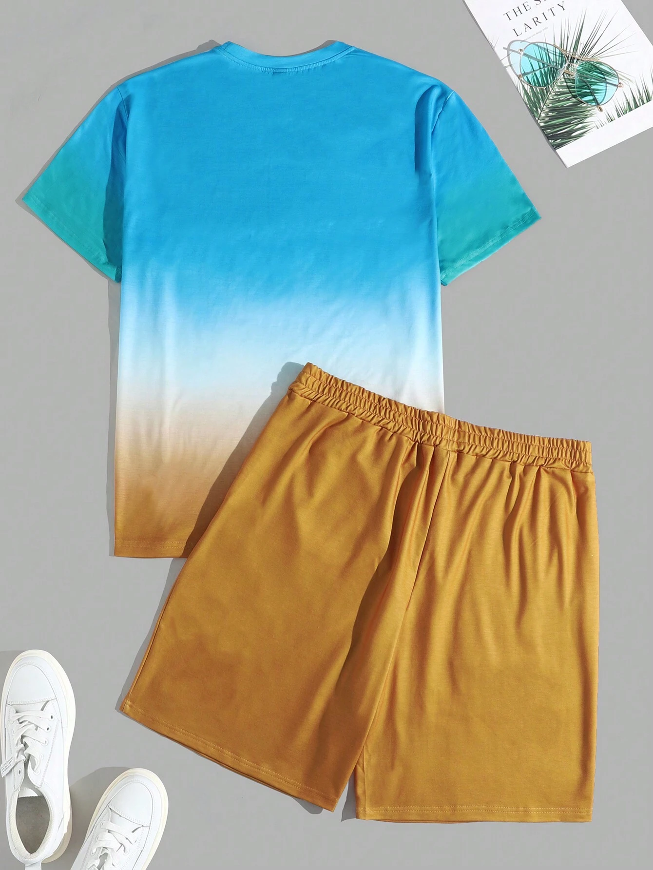 Men's color matching casual shorts Set 405
