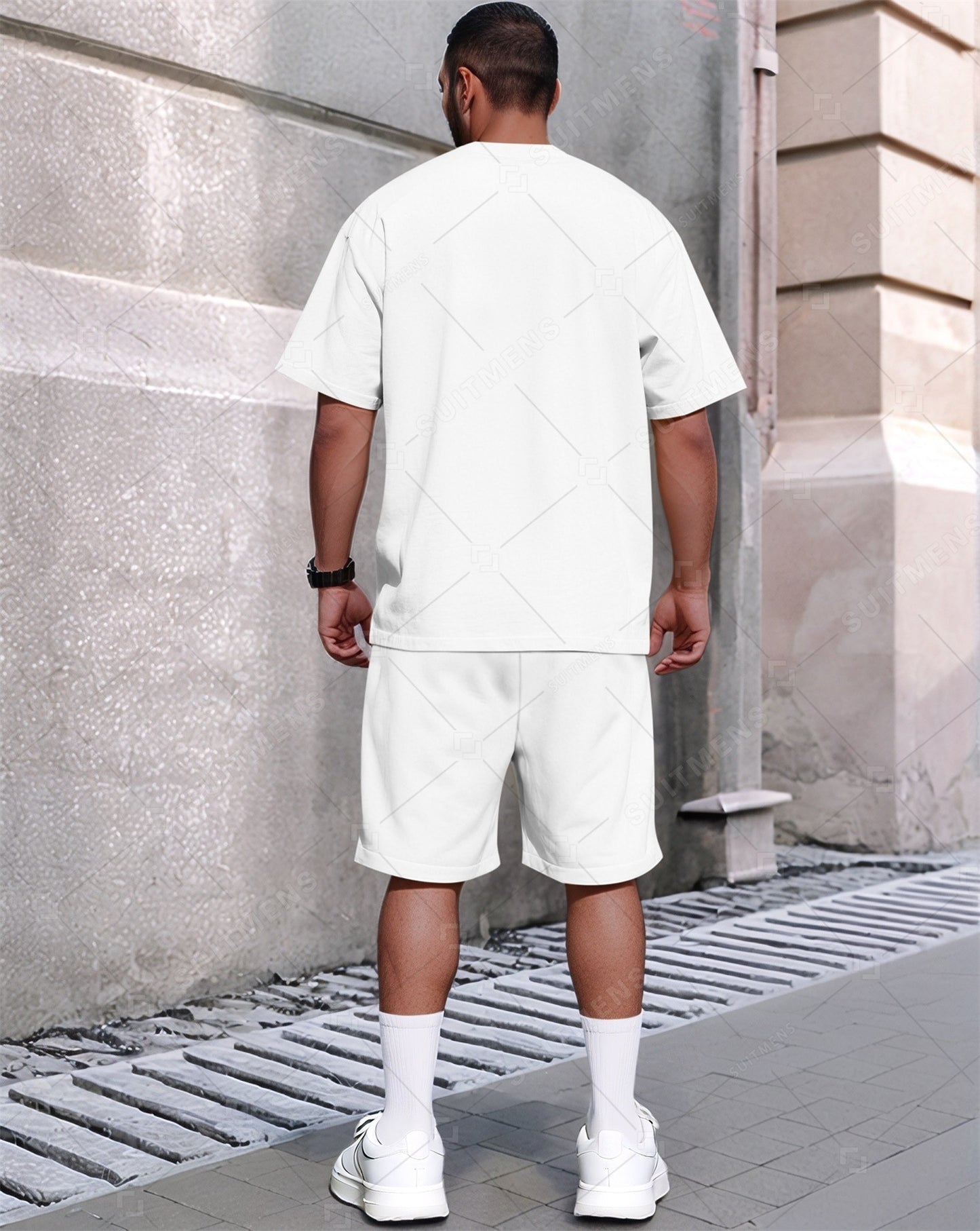Men's Summer Gradient Printed Round Neck Set 295