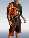 Suitmens Men's Statement Lion Print Shorts Suit