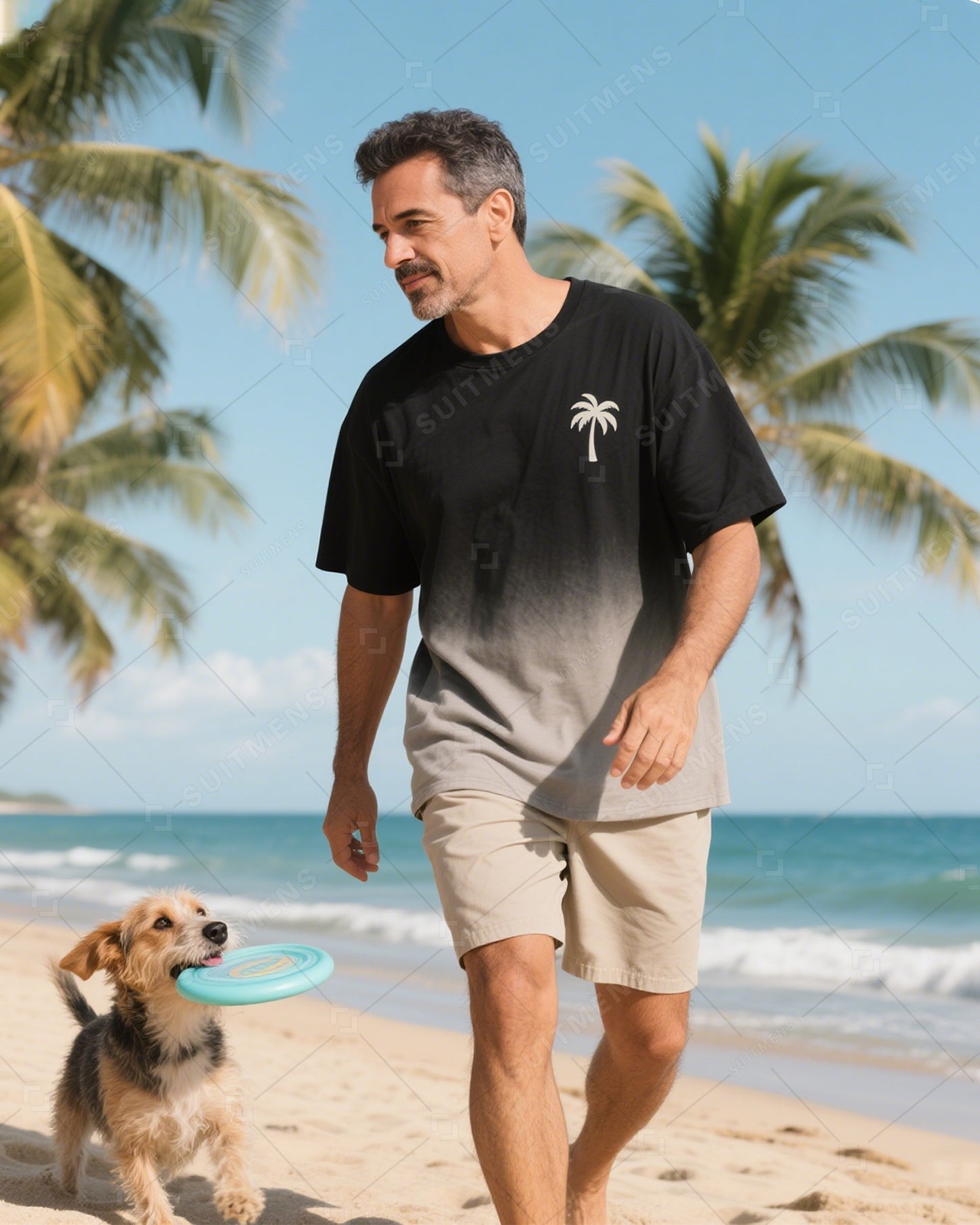 Men's Summer Vacation Round Neck Set 020