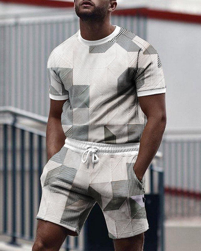 Suitmens Men's All Over Print Shorts Set 005