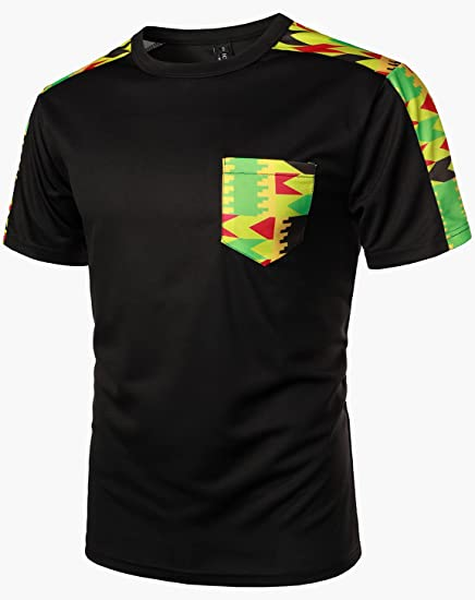 Men's Printed Colorblock T-Shirt and Shorts Set 002
