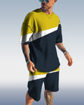 Men's Casual Print Shorts Set 408
