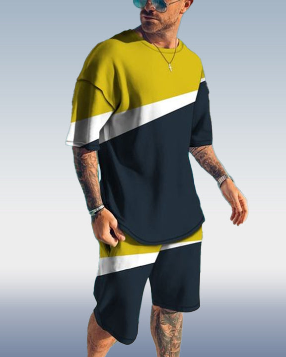 Men's Casual Print Shorts Set 408