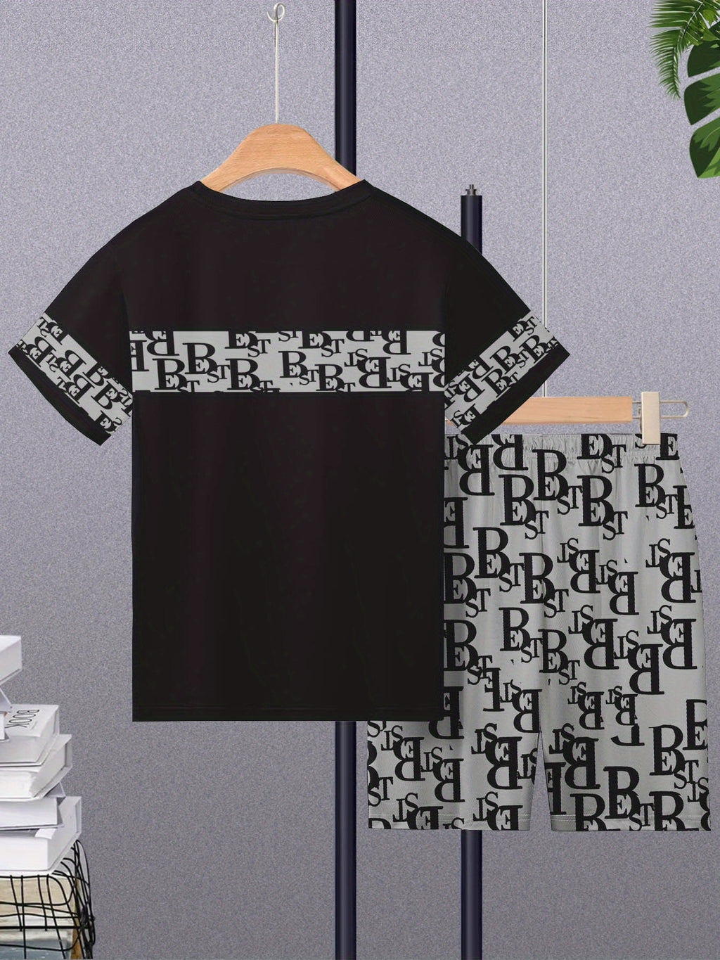 Men's Colorblock Summer Round Neck Set 123