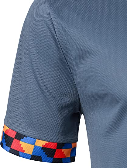 Men's Printed Colorblock T-Shirt and Shorts Set 001