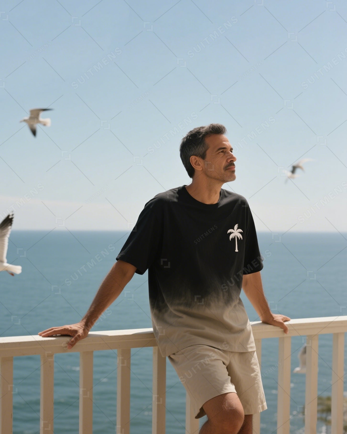Men's Summer Vacation Round Neck Set 020