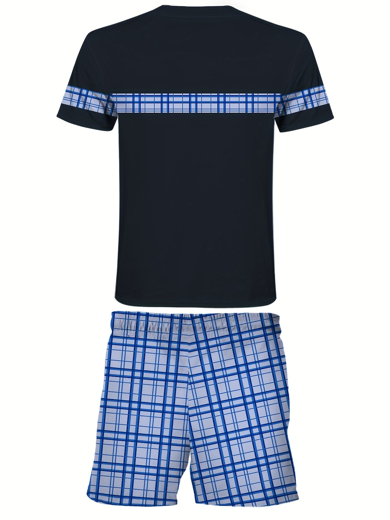 Men's Colorblock Summer Round Neck Set 101