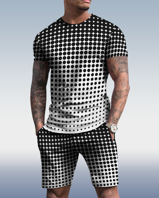 Men's Spring Summer Polka Dot Printing Set 039