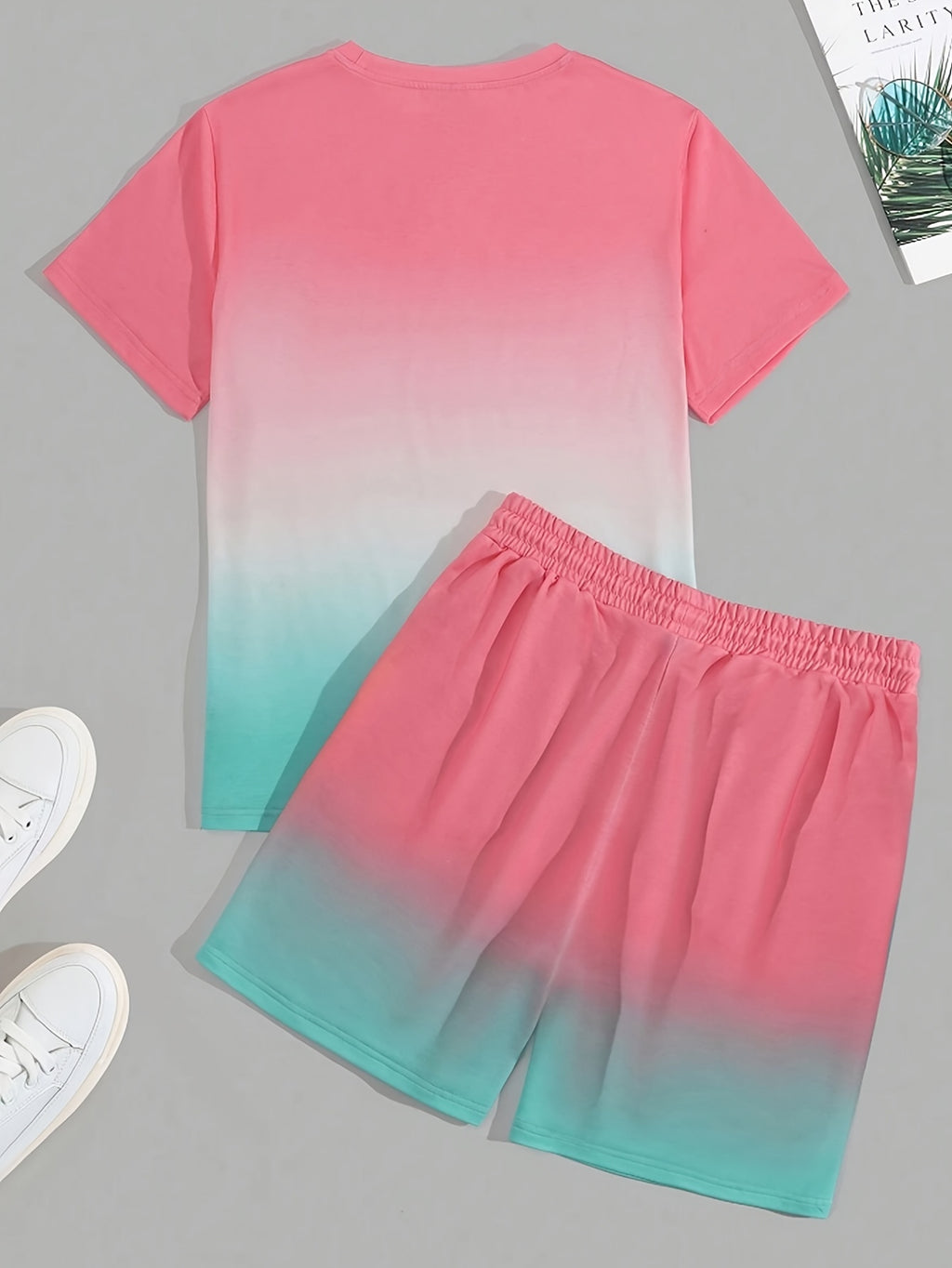 Men's Summer Vacation Round Neck Set 199